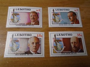 Lesotho  #  535-38    MNH    Statue of Liberty