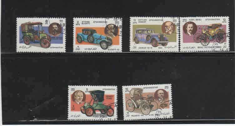 AFGHANISTAN #1097-1103  1984  CLASSIC AUTOMOBILES         MINT VF NH  O.G  CTO