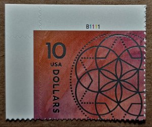 United States #5755 $10 Floral Geometry MNH plate #B1111 (2023)