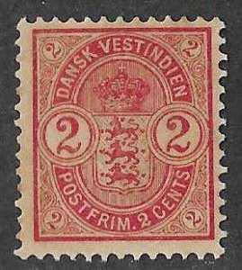 Danish West Indies Sc #29 2cents  red NH VF