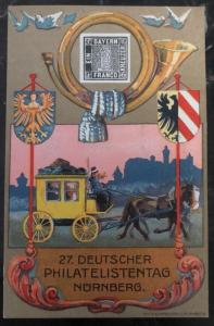 1921 Nuremberg Germany Postcard Early Airmail Cover Philatelic Fair To Munich