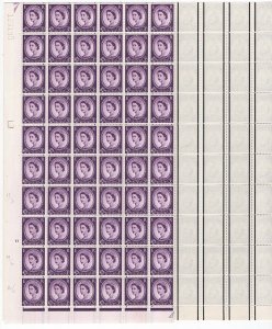 GB 1957 Graphite 3d cyl 11 EP unmounted mint ¾-sheet of 180, annotated in ligh