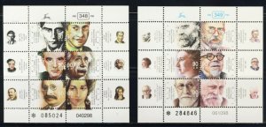 ISRAEL STAMPS 1998 1999 JEWISH CONTRIBUTION EINSTEIN FREUD 2 SHEETS