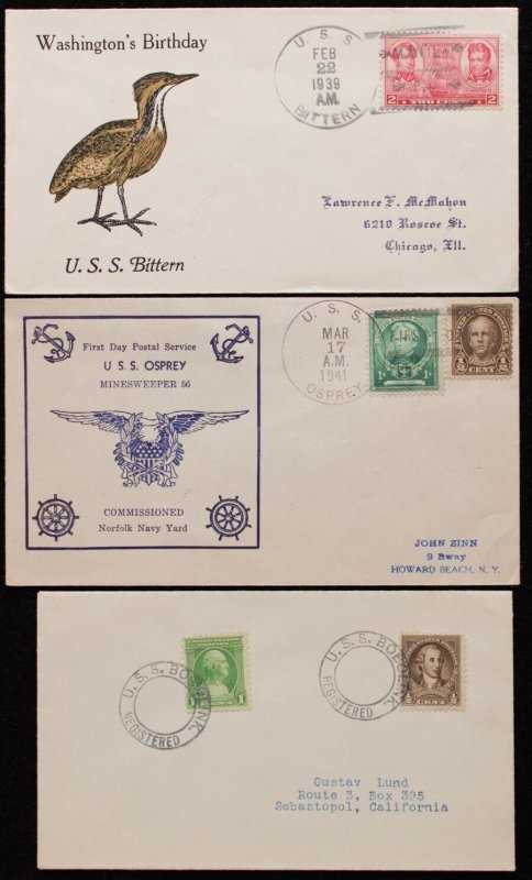 USA Bird thematic 1930s-40s Naval covers & cards selection of 11.