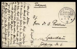 Germany 1915 WWI Turkey Sonderkommando MSP14 Cover Feldpost Marineschiffsp 90422