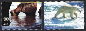 United Nations #1166-1167  49¢ & $1.15 World Environment Day (2017). Used.