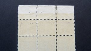 #537 3c Victory Plate Block MNH OG CV $260  Includes New Mount