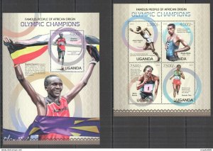 2013 Uganda Olympic Champions Of African Origin #3055-8+Bl424 ** Ug069