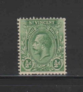 ST. VINCENT #118  1921  1/2p  KING GEORGE V   MINT VF HR O.G