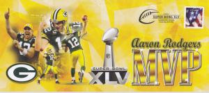 Green Bay Packers Super Bowl XLV Event Cover + Sighed Picture of Brett Farve