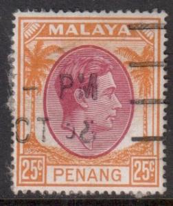 Malaya Penang Scott 16 - SG16, 1949 George VI 25c used