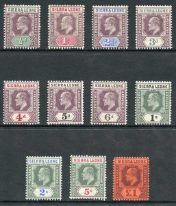 Sierra Leone SG73/85 KEVII Set wmk Crown CA (no 1 1/2d) U/M