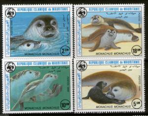 Mauritania 1986 WWF Monk seal Fish Marine Life Animal 4V Sc 597-600 MNH # 037