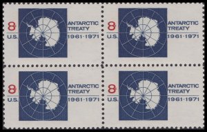 US 1431 Antarctic Treaty 8c block 4 MNH 1971