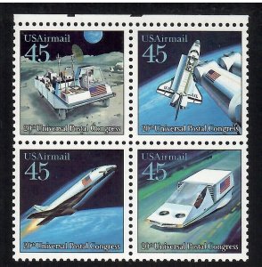 US Airmail # C122 - C125 , # C125a , VF OG NH Se-Tenant Blk of 4 - I Combine S/H