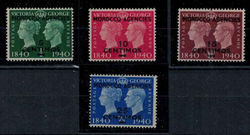 Great Britain - Morocco Agencies 1940 SG172-175 KGVI - Stamp Centenary - MLH