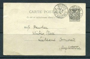 France 1895 Postal Stationary card from Menton Alpes Maritimes 2909