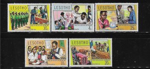 Lesotho 1974 Youth and Development Sc 151-155 MNH A2280