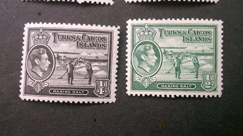 Turks & Caicos Islands 1938-45 Scott# 78-89 Complete less #86A VF-XF NH