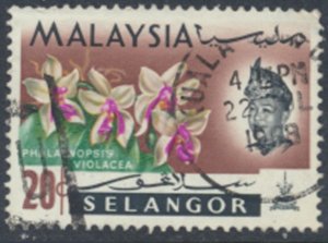 Selangor   Malaya  SC#  127  Used  Flowers  see details & scans