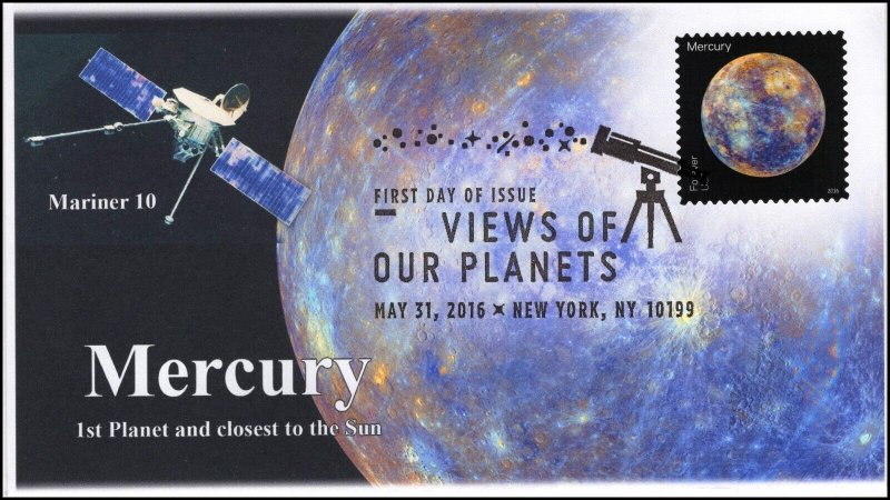 AO- 5069, 2016, Views of our Planets,  Add-on Cover, First Day Cover, Pictorial  