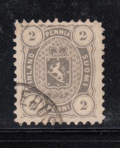 Finland 1875-81 used Scott #17 2p Coat of Arms Cancel possibly Tavastehus