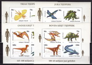 Netherlands, 1994 Local issue. Dinosaurs on 4 sheets of 4. ^