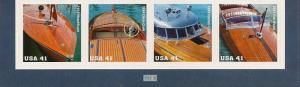 US 4160-4163 4163a Speedboats 41c plate strip L (4 stamps) MNH 2007