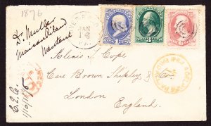 CVR, Overbrook, PA (DPO 1867-1917), 10c Rate to London, 1c, 3c, 6c Banknotes