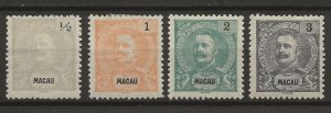 Macao (China) 4 Different MH VF 1898 SCV $22.25 (jr)