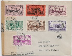 Fort of France, Martinique to NY 194x Held by Office of Censorship (C5485)