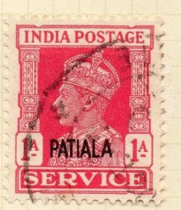 Indian States Patiala 1940 Early Issue Fine Used 1a. Optd 075663