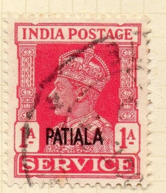 Indian States Patiala 1940 Early Issue Fine Used 1a. Optd 075663