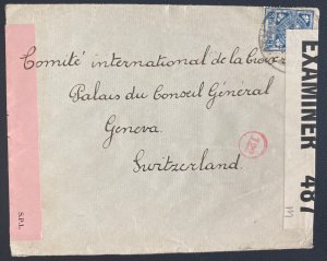 1940s Ireland Dual Censored Cover To Red Cross Geneva Switzerland