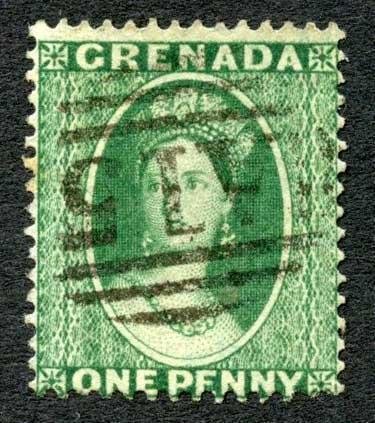 Grenada SG2 1d green No Wmk (tone spot on one perf) Cat 50 pounds 