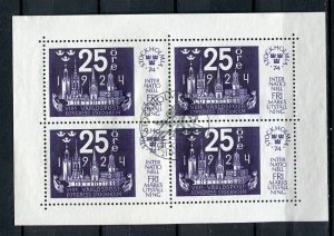 SWEDEN; 1974 early Stockholm Expo issue fine used SHEET CTO