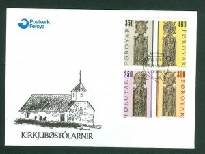 Faroe Islands. FDC Cachet 1984. Set. Pews II. Church Sc.# 102-3-4-5.Engr: Slania