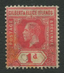 Gilbert & Ellice Is. - Scott 15 - KGV Definitive -1912 - Used - Single 1p -Stamp