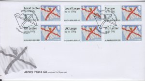 Jersey 2014, 'Flags Post & Go,  Set of 6  on FDC