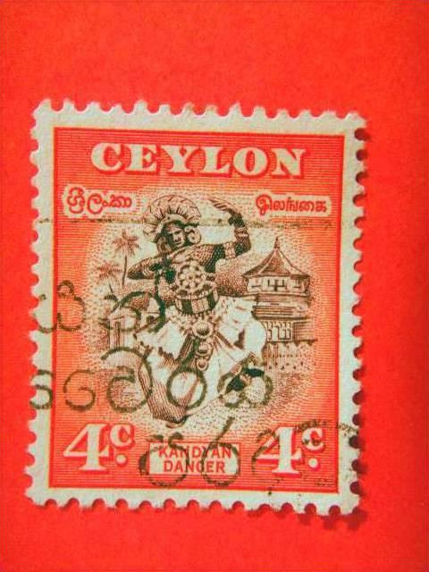 CEYLON, Sri Lanka, 1950, used, 4c, Kandyan Dancer