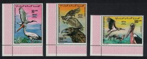 Mauritania Ibis Storks Eagles Birds 3v Corners 1976 MNH SG#525-527