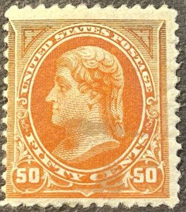 U.S.# 275-MINT/HINGED*---SINGLE---FIFTY CENT---ORANGE---1895