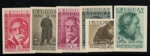 Uruguay #624-625, C165-172, 1956 Ordonez, set of imperf. plate proofs