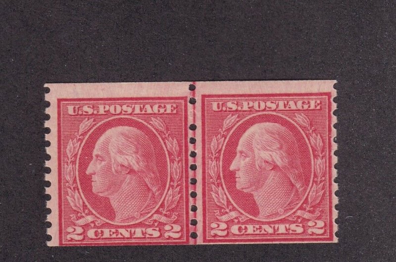 455 Line pair F-VF APS cert OG never hinged nice color cv $ 105 ! see pic !