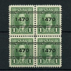 1c Mufti #1470 St. Hyacinthe #2-231 block of 4 Cat $40+ Canada