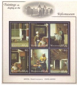 Maldives. 2001. 4ml 3719-42, bl485-88. Painting picture. MNH.