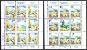 1999 EUROPE CEPT, Bosnia and Serbia, 2 minifoils 8 values - MNH**