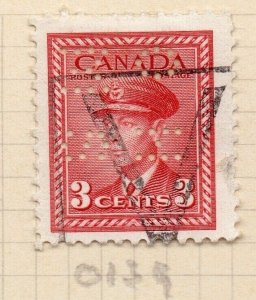 Canada 1942-43 War Effort Issue Fine Used 3c. Hole Punched NW-217537