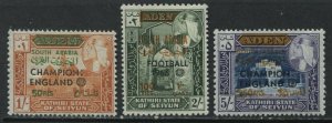 South Arabia overprinted England Football Champions 1/ to 5/ mint o.g. hinged