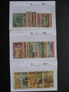 Solomon Islands U, MH stamps assembled in sales cards